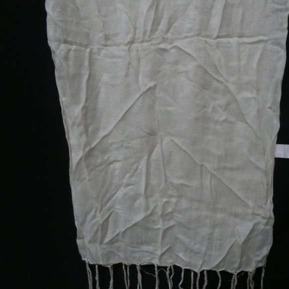 Sheer Shawl | Plaid Dyed | Cream - Picture 4 of 14